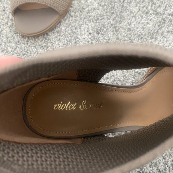 Violet & Red Tan Peep Toe Block Heel Booties – Size 8.5 (Never Worn) - Picture 5 of 6